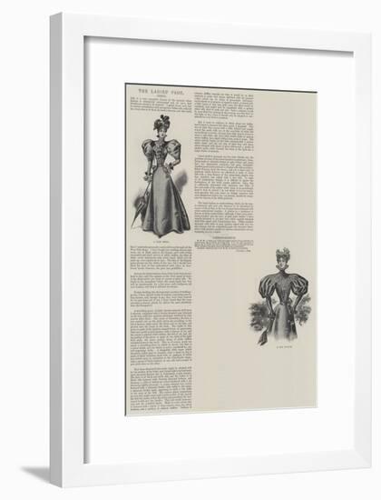 The Ladies' Page, Dress-null-Framed Giclee Print