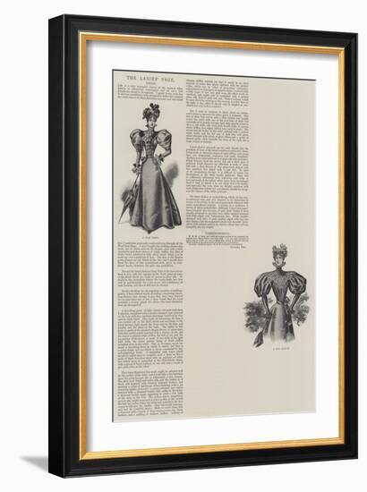 The Ladies' Page, Dress-null-Framed Giclee Print