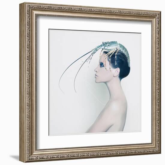 The Lady and the Hummer-Haute Couture-Framed Art Print