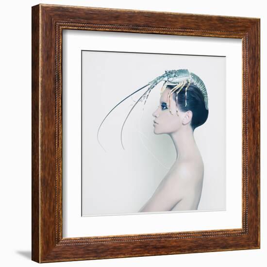 The Lady and the Hummer-Haute Couture-Framed Art Print