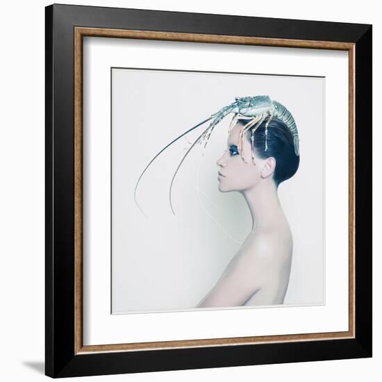 The Lady and the Hummer-Haute Couture-Framed Art Print