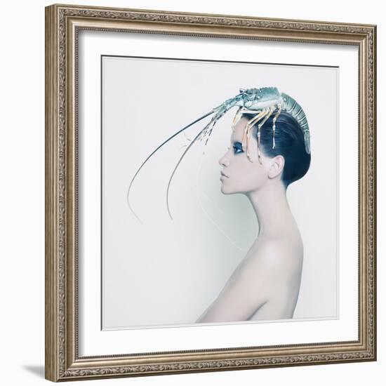 The Lady and the Hummer-Haute Couture-Framed Art Print