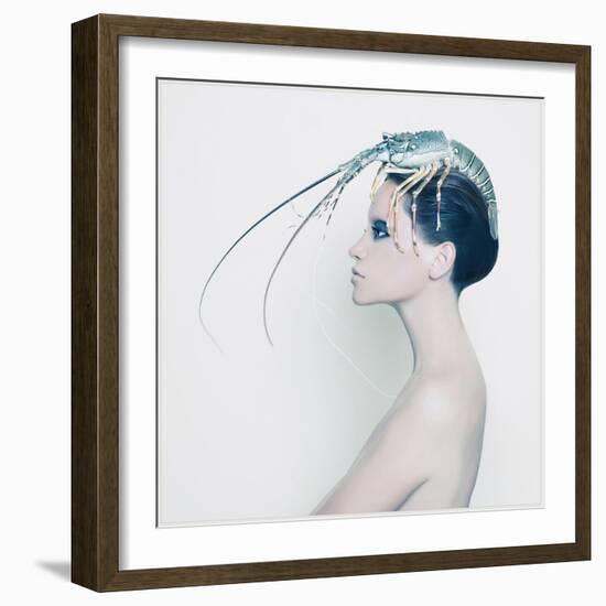 The Lady and the Hummer-Haute Couture-Framed Art Print