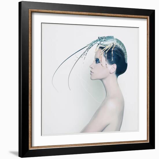The Lady and the Hummer-Haute Couture-Framed Art Print