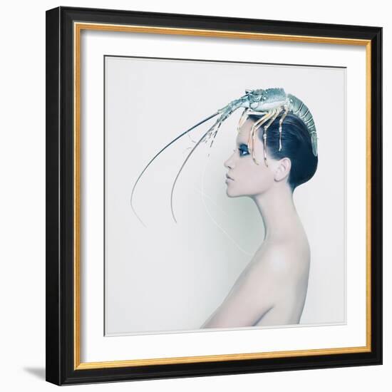 The Lady and the Hummer-Haute Couture-Framed Art Print
