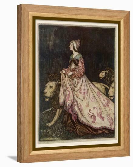 The Lady and the Lion-Arthur Rackham-Framed Premier Image Canvas