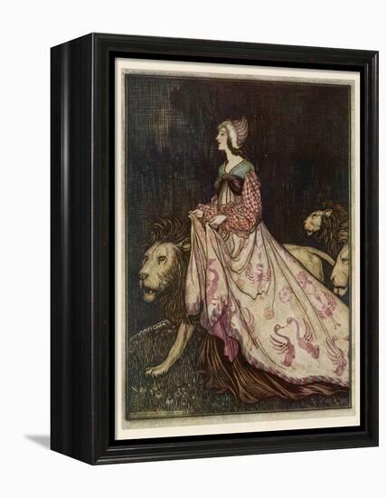 The Lady and the Lion-Arthur Rackham-Framed Premier Image Canvas