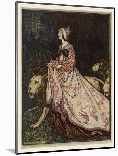 The Lady and the Lion-Arthur Rackham-Mounted Photographic Print