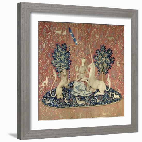 The Lady and the Unicorn, Sight, Between 1484 and 1500-null-Framed Giclee Print