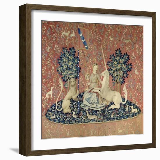 The Lady and the Unicorn, Sight, Between 1484 and 1500-null-Framed Giclee Print