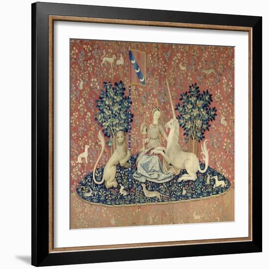 The Lady and the Unicorn, Sight, Between 1484 and 1500-null-Framed Giclee Print