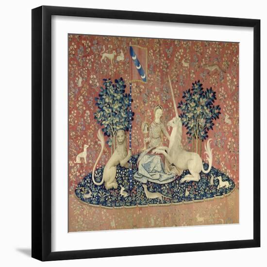 The Lady and the Unicorn, Sight, Between 1484 and 1500-null-Framed Giclee Print