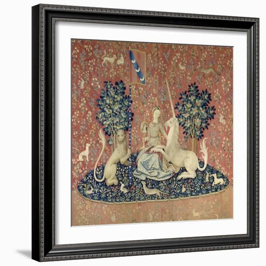 The Lady and the Unicorn, Sight, Between 1484 and 1500-null-Framed Giclee Print