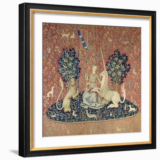 The Lady and the Unicorn, Sight, Between 1484 and 1500-null-Framed Giclee Print