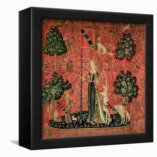 The Lady and the Unicorn: "Touch," circa 1500-null-Framed Giclee Print