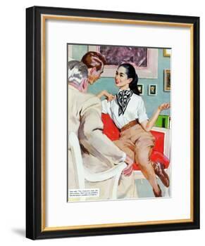The Lady Broke The Rules - Saturday Evening Post "Leading Ladies", September 13, 1952 pg.23-Joe de Mers-Framed Giclee Print