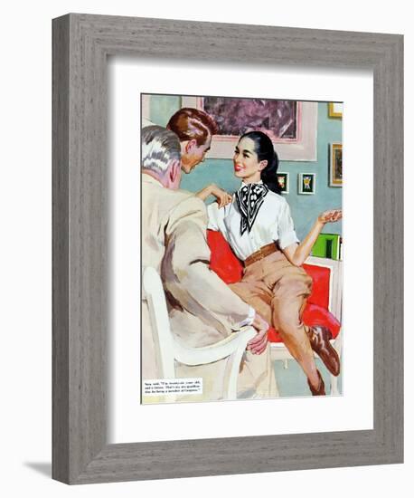 The Lady Broke The Rules  - Saturday Evening Post "Leading Ladies", September 13, 1952 pg.23-Joe de Mers-Framed Giclee Print