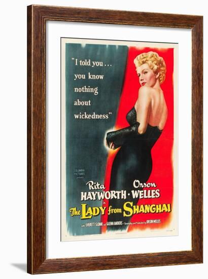 The Lady From Shanghai, Rita Hayworth, Directed by Orson Welles, 1947-null-Framed Art Print