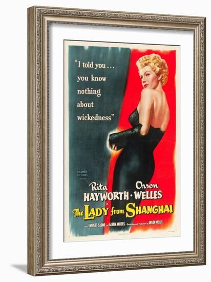 The Lady From Shanghai, Rita Hayworth, Directed by Orson Welles, 1947-null-Framed Art Print