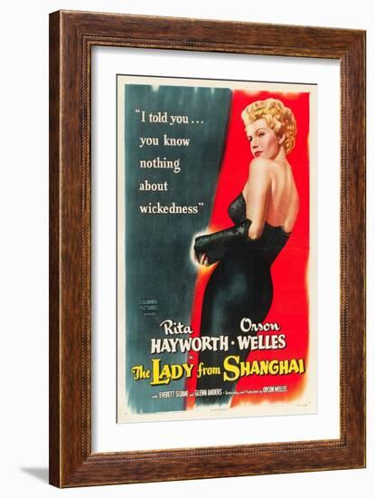 The Lady From Shanghai, Rita Hayworth, Directed by Orson Welles, 1947-null-Framed Art Print