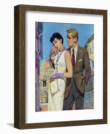 The Lady Had an Angle  - Saturday Evening Post "Leading Ladies", August 20, 1955 pg.21-Coby Whitmore-Framed Giclee Print