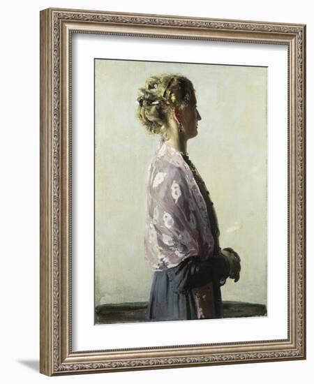 The Lady in Black, 1910 (Oil on Canvas)-William Nicholson-Framed Giclee Print