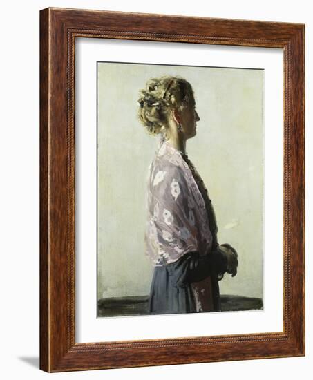 The Lady in Black, 1910 (Oil on Canvas)-William Nicholson-Framed Giclee Print