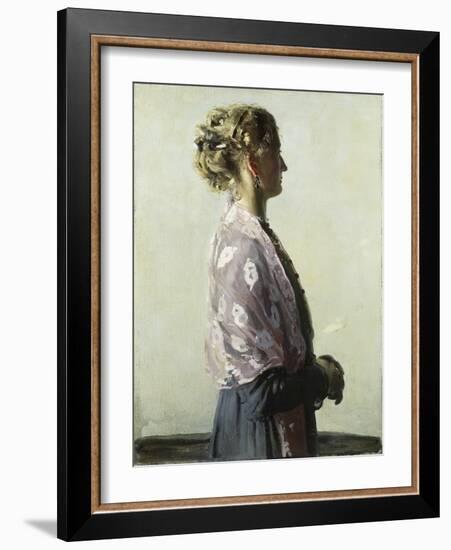 The Lady in Black, 1910 (Oil on Canvas)-William Nicholson-Framed Giclee Print