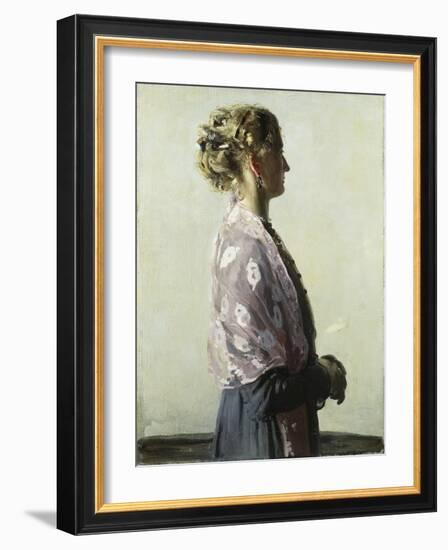 The Lady in Black, 1910 (Oil on Canvas)-William Nicholson-Framed Giclee Print