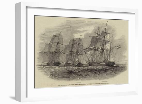 The Lady Kennaway in Tow of the Danish Vessels, Industrie and Nayaden-Nicholas Matthews Condy-Framed Giclee Print