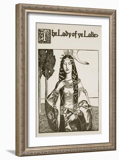 The Lady of Ye Lake, Illustration from 'The Story of King Arthur and His Knights', 1903-Howard Pyle-Framed Giclee Print