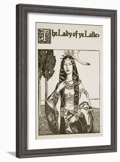 The Lady of Ye Lake, Illustration from 'The Story of King Arthur and His Knights', 1903-Howard Pyle-Framed Giclee Print