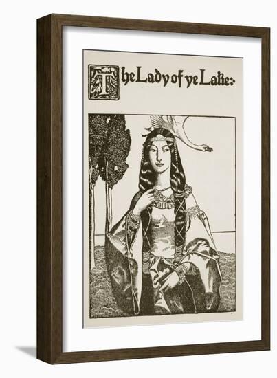 The Lady of Ye Lake, Illustration from 'The Story of King Arthur and His Knights', 1903-Howard Pyle-Framed Giclee Print
