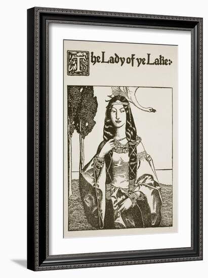 The Lady of Ye Lake, Illustration from 'The Story of King Arthur and His Knights', 1903-Howard Pyle-Framed Giclee Print