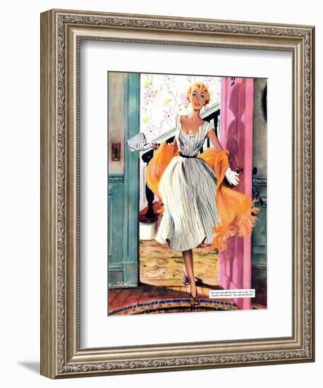 The Lady's Future - Saturday Evening Post "Leading Ladies", February 6, 1954 pg.34-Ernest Chiriaka-Framed Giclee Print