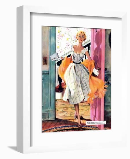 The Lady's Future - Saturday Evening Post "Leading Ladies", February 6, 1954 pg.34-Ernest Chiriaka-Framed Giclee Print