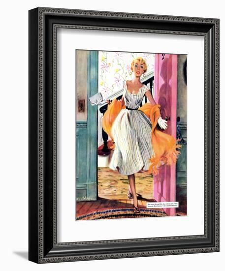 The Lady's Future - Saturday Evening Post "Leading Ladies", February 6, 1954 pg.34-Ernest Chiriaka-Framed Giclee Print