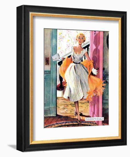 The Lady's Future - Saturday Evening Post "Leading Ladies", February 6, 1954 pg.34-Ernest Chiriaka-Framed Giclee Print