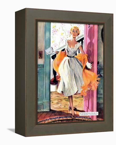 The Lady's Future - Saturday Evening Post "Leading Ladies", February 6, 1954 pg.34-Ernest Chiriaka-Framed Premier Image Canvas