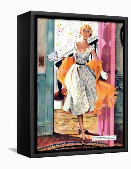 The Lady's Future - Saturday Evening Post "Leading Ladies", February 6, 1954 pg.34-Ernest Chiriaka-Framed Premier Image Canvas