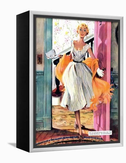 The Lady's Future - Saturday Evening Post "Leading Ladies", February 6, 1954 pg.34-Ernest Chiriaka-Framed Premier Image Canvas