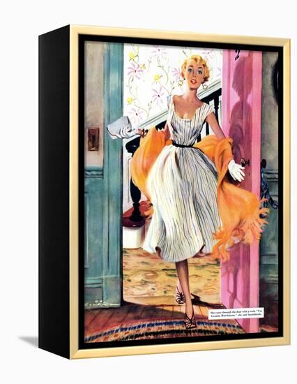 The Lady's Future - Saturday Evening Post "Leading Ladies", February 6, 1954 pg.34-Ernest Chiriaka-Framed Premier Image Canvas