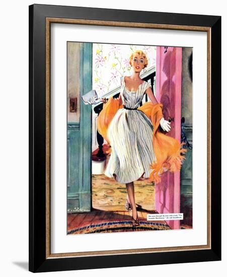 The Lady's Future - Saturday Evening Post "Leading Ladies", February 6, 1954 pg.34-Ernest Chiriaka-Framed Giclee Print