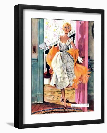 The Lady's Future - Saturday Evening Post "Leading Ladies", February 6, 1954 pg.34-Ernest Chiriaka-Framed Giclee Print