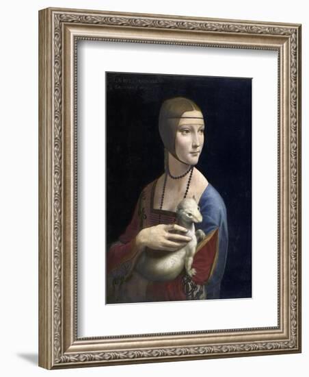 The Lady with an Ermine, ca. 1490-Leonardo Da Vinci-Framed Art Print