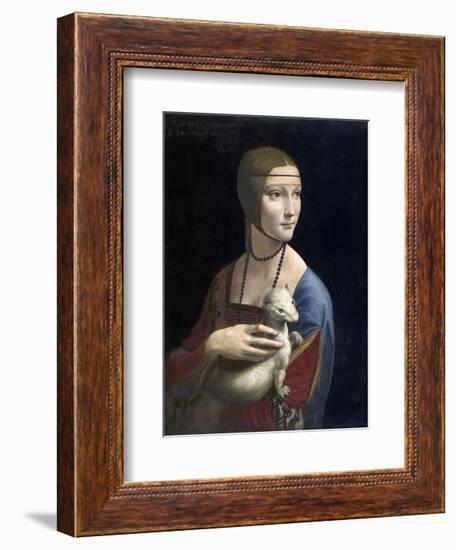 The Lady with an Ermine, ca. 1490-Leonardo Da Vinci-Framed Art Print