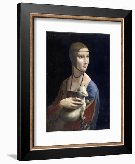 The Lady with an Ermine, ca. 1490-Leonardo Da Vinci-Framed Art Print