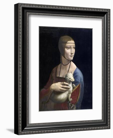 The Lady with an Ermine, ca. 1490-Leonardo Da Vinci-Framed Art Print