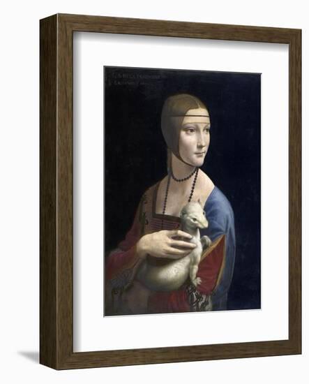 The Lady with an Ermine, ca. 1490-Leonardo Da Vinci-Framed Art Print