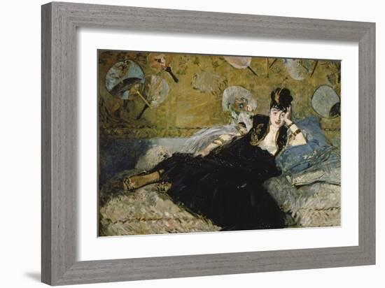 The Lady with the Fans (Nina De Callias), 1873-Edouard Manet-Framed Giclee Print